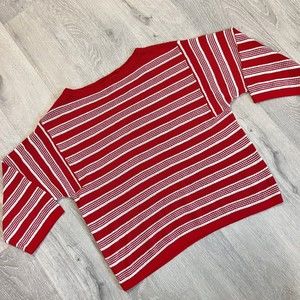 & Other Stories Red And White Striped Knitted Top 